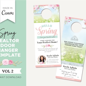 Spring Real Estate Door Hanger | Realtor DoorKnocking | Real Estate Farming | Real Estate Marketing | Neighborhood Flyer | Spring | Vol 2