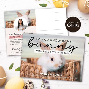 Grundbesitz Ostern Postkarte | Realtor Frühling Postkarte | Makler | Frühling Pop Von | Das weiß einige Hase | Makler Bauernhof | Leinwand