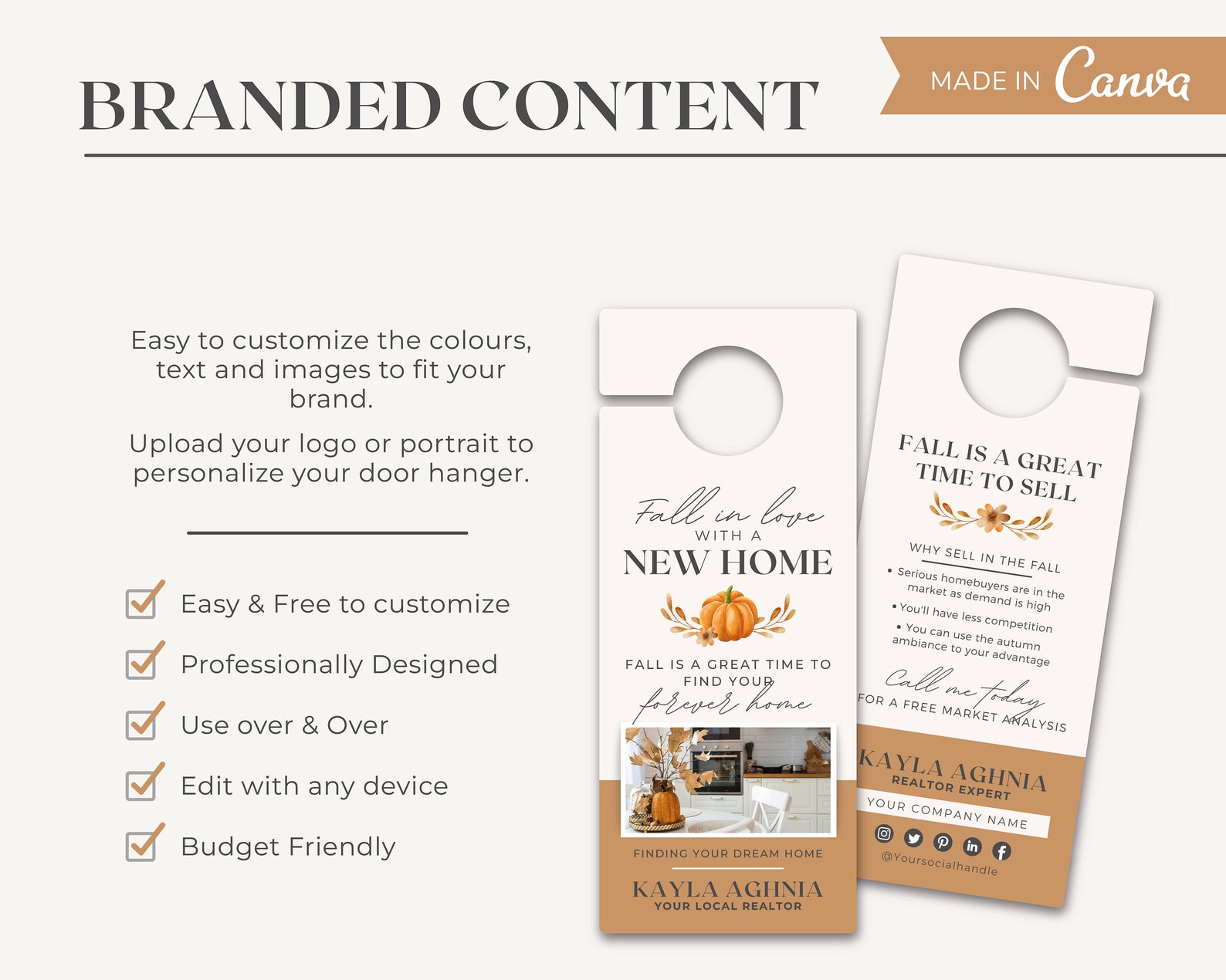 Fall Real Estate Door Hanger Vol 3 Realtor Door Knocking Etsy