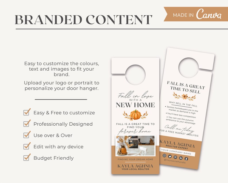 Fall Real Estate Door Hanger Vol 3 Realtor Door Knocking Etsy