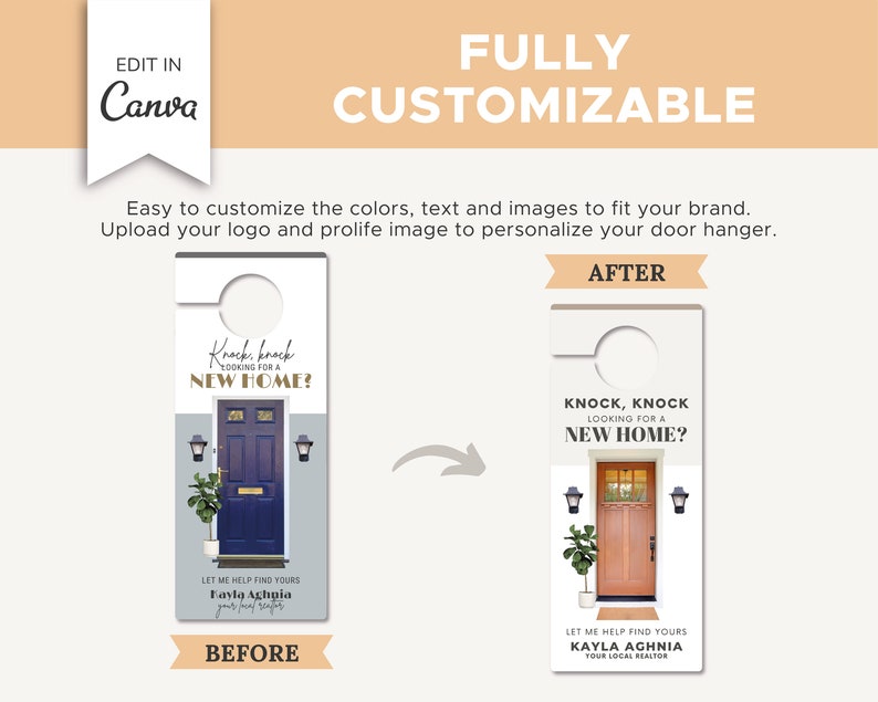 Real Estate Door Hanger Template Vol 1 Realtor Door Knocking Etsy