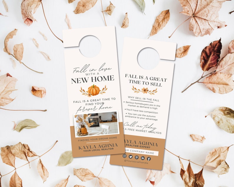 Fall Real Estate Door Hanger Vol 3 Realtor Door Knocking Etsy