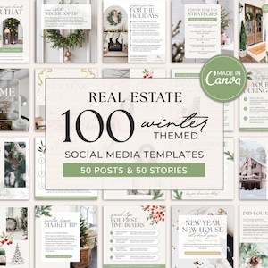 Real Estate Christmas Posts | Real Estate Social Media | December Posts | Real Estate Christmas Marketing | Real Estate Holiday Templates