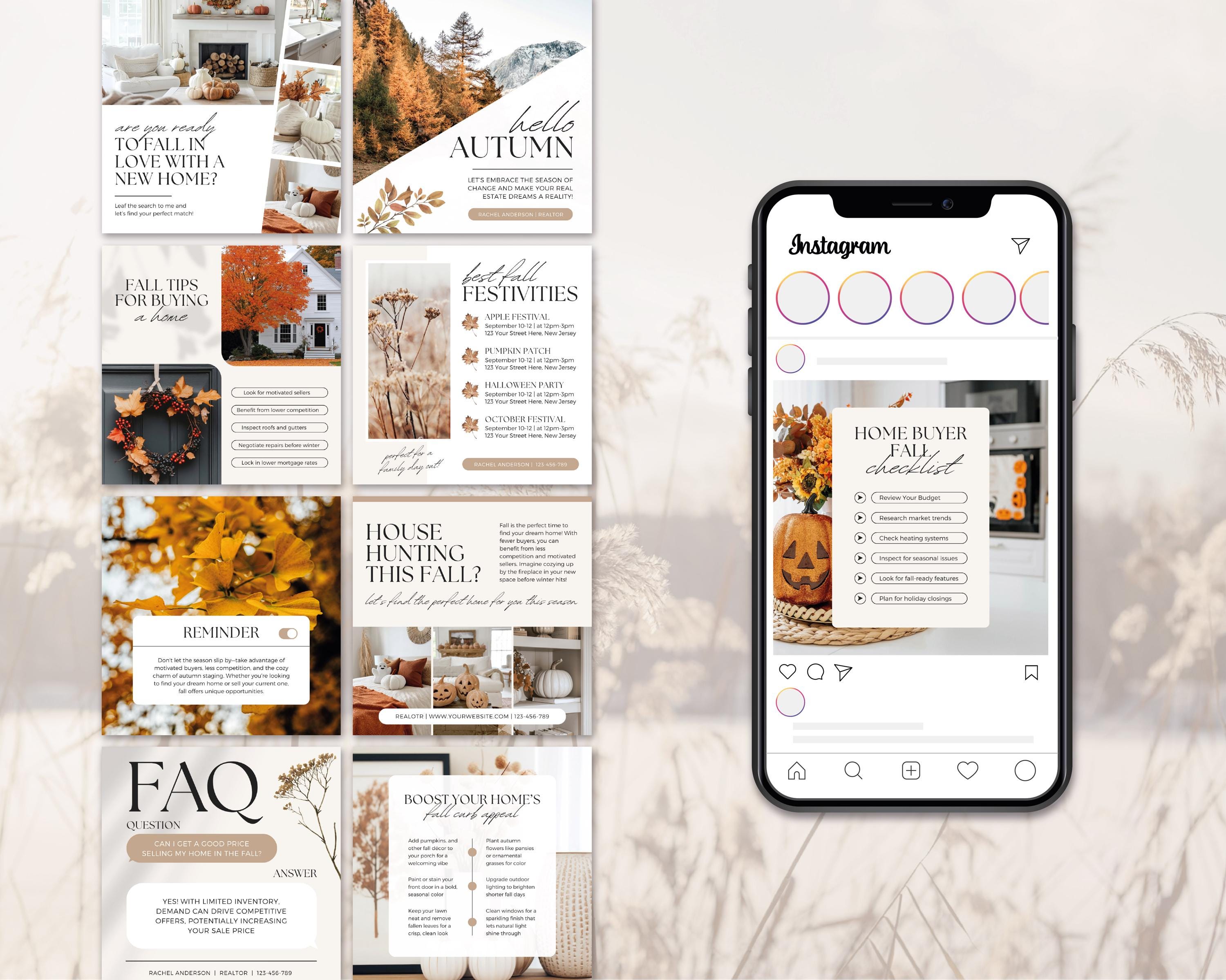 100 Fall Real Estate Instagram Posts | Real Estate Social Media Posts ...