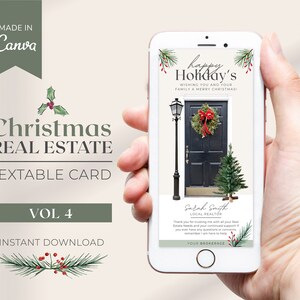 Carte de Noël numérique d'agent immobilier | Marketing immobilier | Modèle d'agent immobilier de Noël | Carte de vacances Immobilier | Commercialisation des Fêtes | Toile