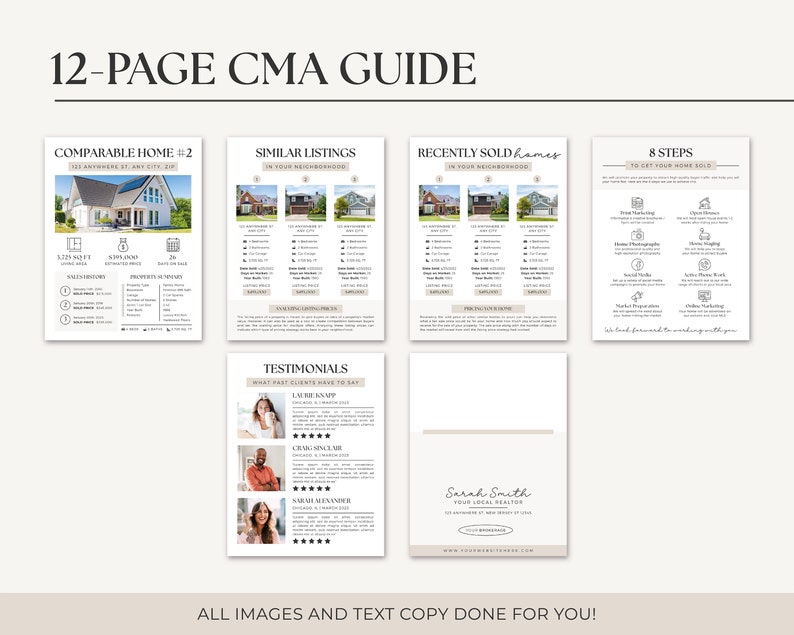 Real Estate CMA Packet | Comparative Market Analysis | Real Estate ...