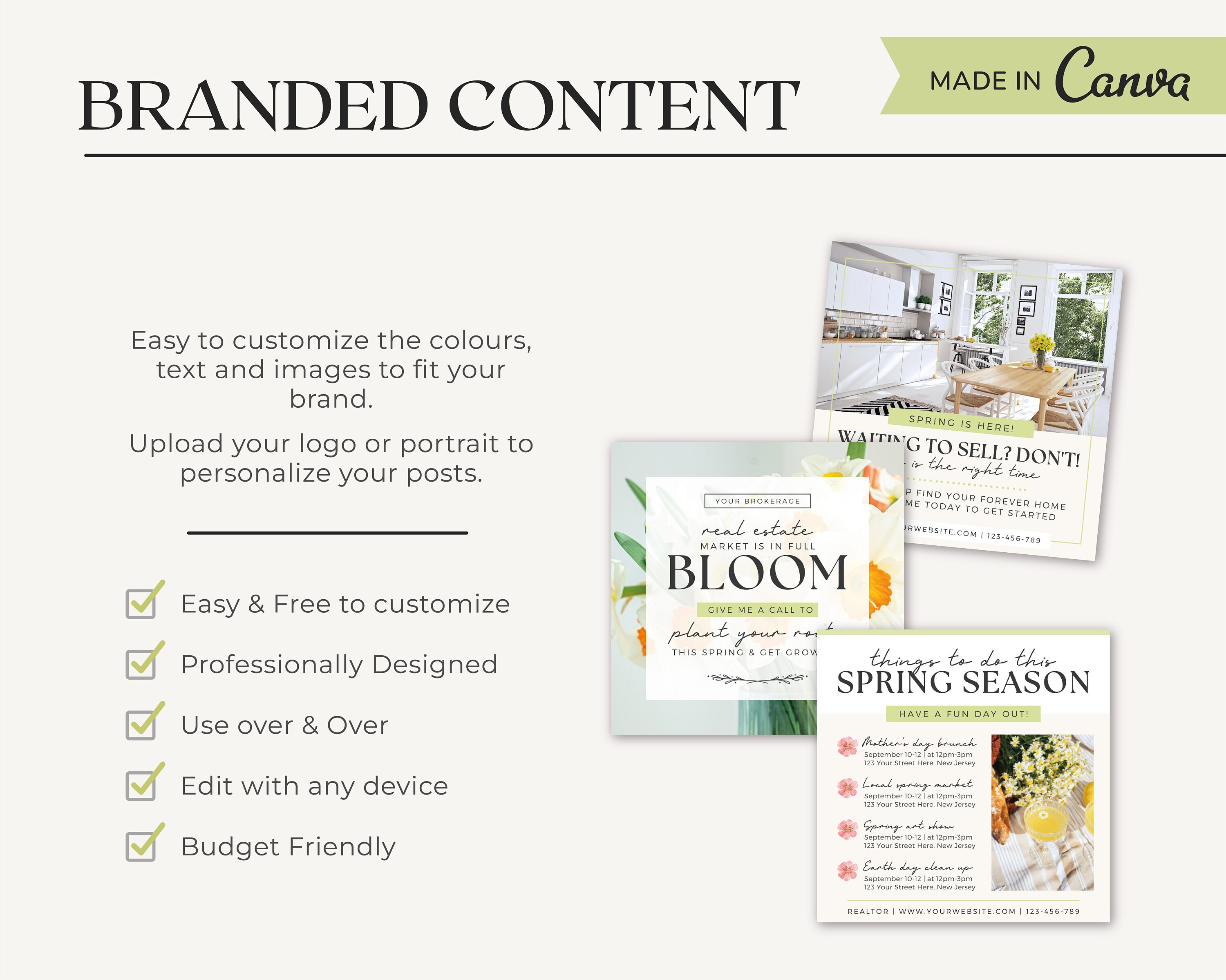 Spring Posts For Realtor Real Estate Spring Instagram Posts | Real Estate Social Media | April ...