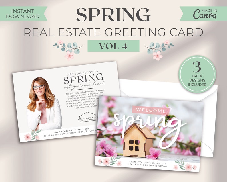 Spring Posts For Realtor Real Estate Spring Postcard | Real Estate Marketing | Realtor Pop by ...