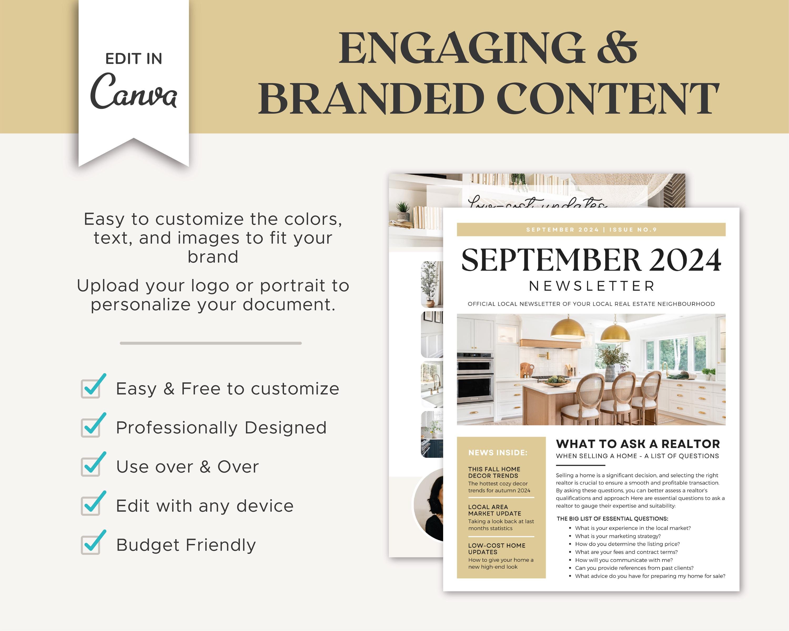 Real Estate September 2024 Newsletter | Real Estate Marketing | Real ...