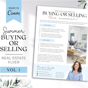 Folleto de compra o venta de bienes raíces de verano / Carta de saludo al vecino / Folleto sobre agricultura / Introducción al agente inmobiliario / Marketing inmobiliario / Canva