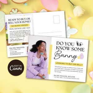 Grundbesitz Ostern Postkarte | Realtor Frühling Postkarte | Makler | Frühling Pop Von | Das weiß einige Hase | Makler Bauernhof | Leinwand