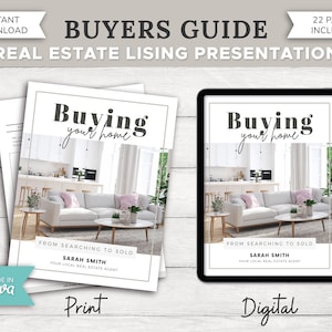 22 Pg Real Estate Buyers Guide | Real Estate Marketing | Realtor Buyer Presentation | Buyer Packet | Home Buyer | Canva | Realtor Printable