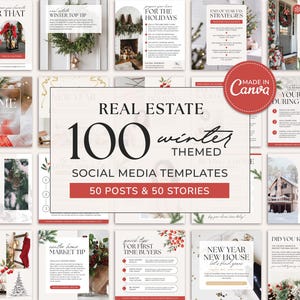 Real Estate Christmas Posts | Real Estate Social Media | December Posts | Real Estate Christmas Marketing | Real Estate Holiday Templates