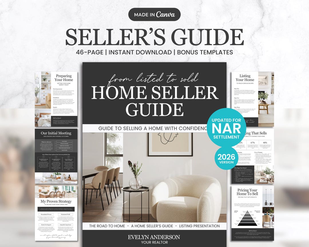 Real Estate Listing Presentation: Home Seller Guide Canva Template ...