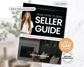 Real Estate Seller Guide | NAR Settlement | Real Estate Marketing | Listing Presentation | Seller Roadmap | Prelisting | Canva Template