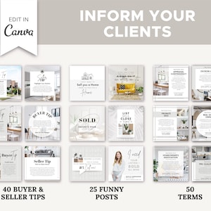 370+ Realtor Instagram Posts Ultimate Bundle | Real Estate Social Media Templates | Real Estate Marketing | Instagram Template | Canva image 6