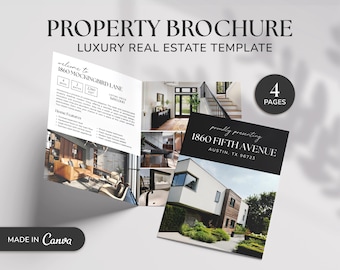 Real Estate Brochure | Luxury Property Brochure | Real Estate Marketing | Half Fold Brochure | Listing Flyer | Open House Brochure | Canva