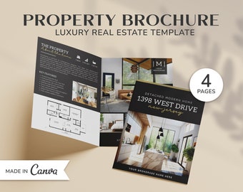 Luxury Property Brochure | Real Estate Brochure | Real Estate Marketing | Half Fold Brochure | Listing Flyer | Open House Brochure | Canva