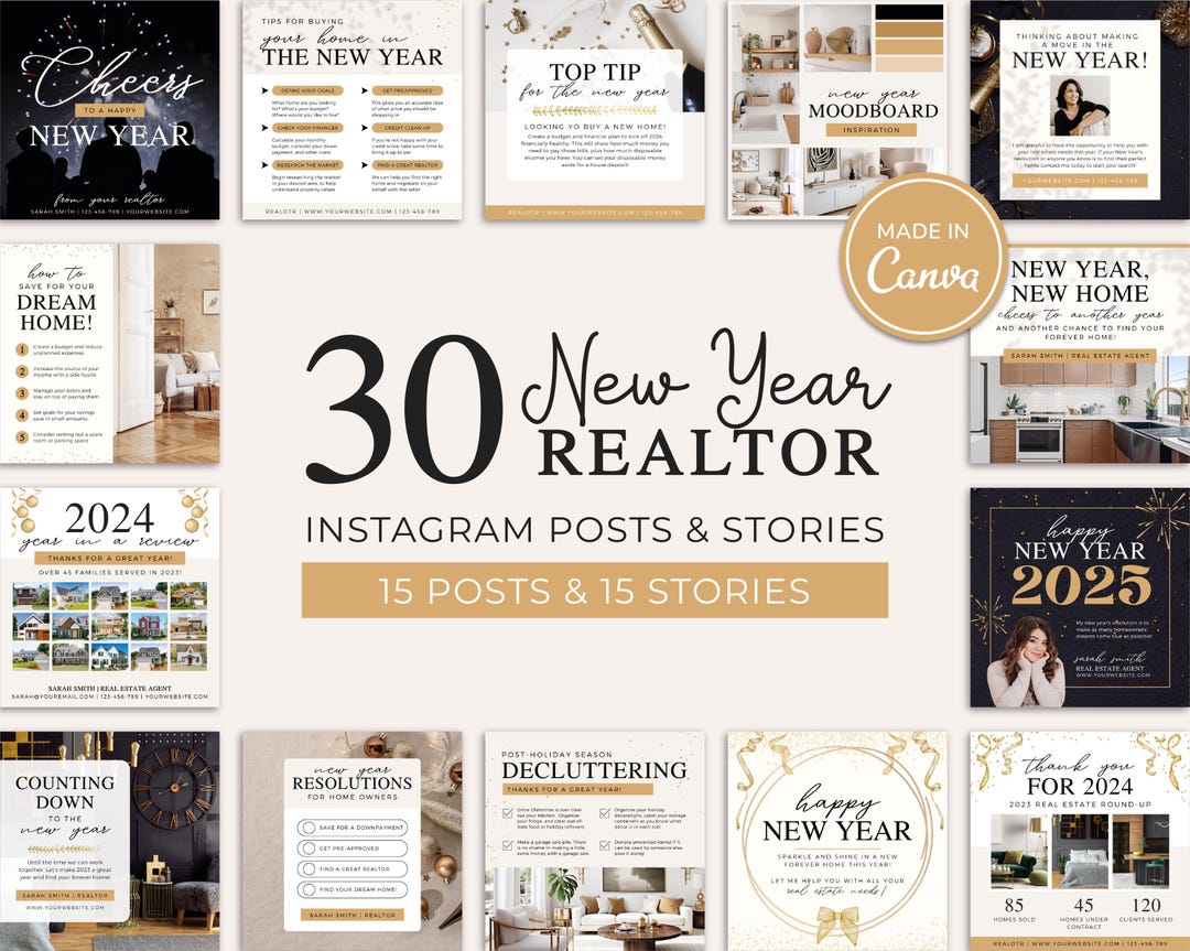 15 New Year Realtor Instagram Posts | Real Estate Social Media Posts ...
