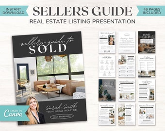 Listing Presentation for Real Estate | Real Estate Seller Guide | Real Estate Marketing | Home Seller Guide | Real Estate Template | Canva