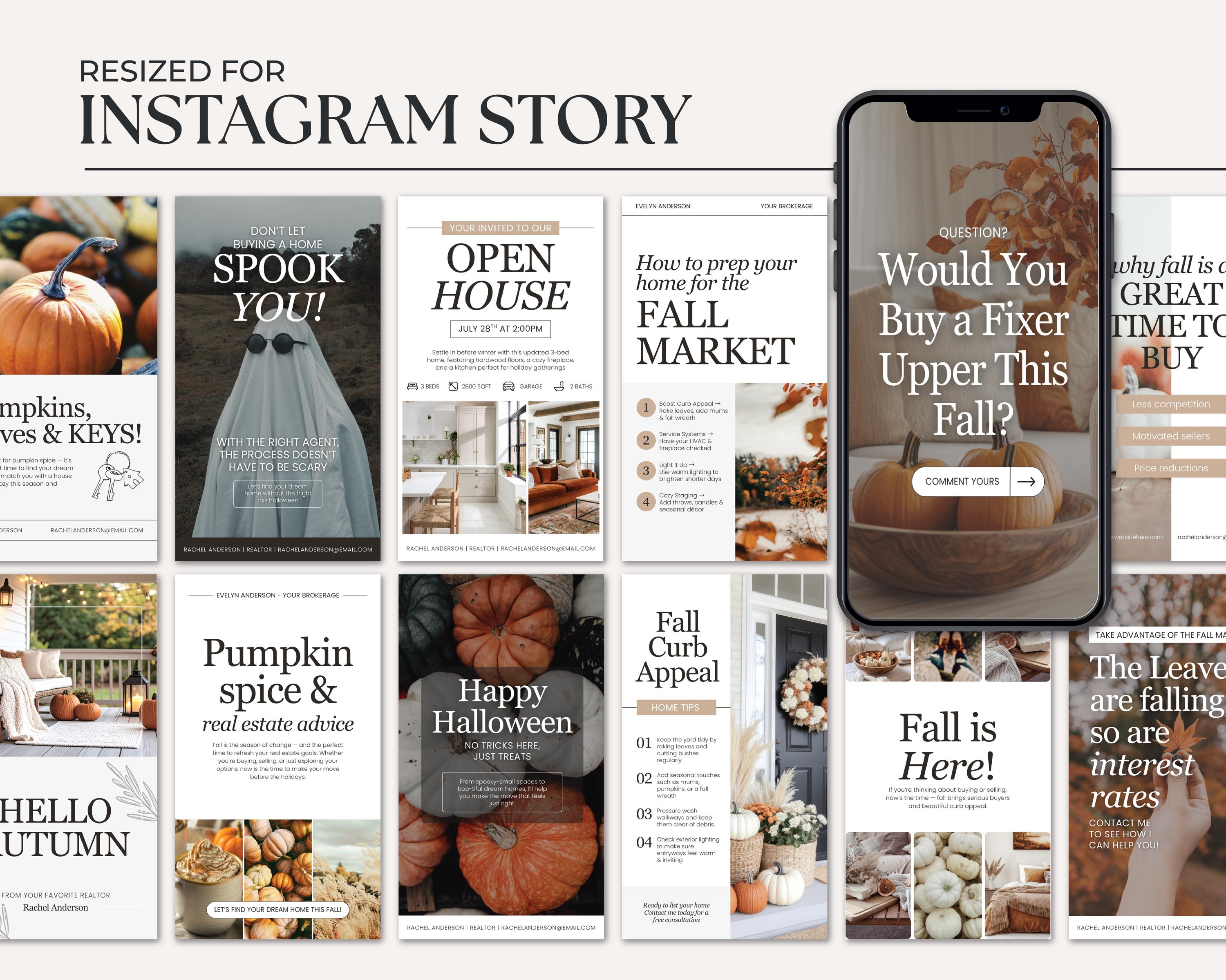 Fall Real Estate Instagram Posts | Real Estate Social Media | October ...