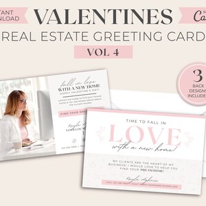 Carte postale immobilière Saint-Valentin | Commercialisation immobilière | agent immobilier Pop par carte | Modèle de Carte postale d'agent immobilier | Immobilier Agricole | Toile