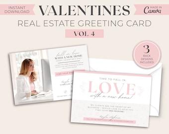 Valentines Real Estate Postcard | Real Estate Marketing | Realtor Pop By Card | Realtor Postcard Template | Real Estate Farming | Canva