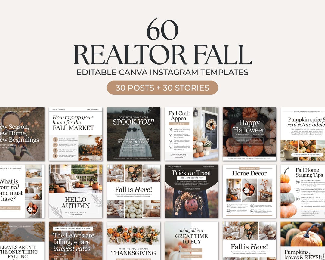 Fall Real Estate Instagram Posts | Real Estate Social Media | October ...