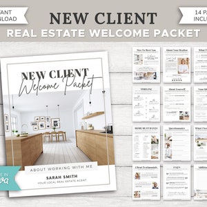 Real Estate New Client Packet | Welcome Packet | Template | Real Estate Marketing | Onboarding Packet | Buyer Guide | Canva | Buyer Survey
