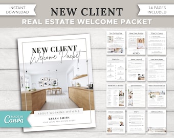 Real Estate New Client Packet | Welcome Packet | Template | Real Estate Marketing | Onboarding Packet | Buyer Guide | Canva | Buyer Survey