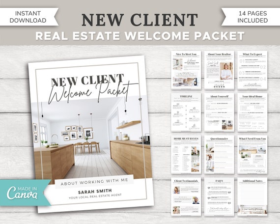 Real Estate New Client Packet | Welcome Packet | Template | Real Estate Marketing | Onboarding Packet | Buyer Guide | Canva | Buyer Survey