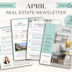 Real Estate Newsletter | April Newsletter | Easter Newsletter | Real Estate Marketing | Real Estate Template | Mailer | Spring Newsletter