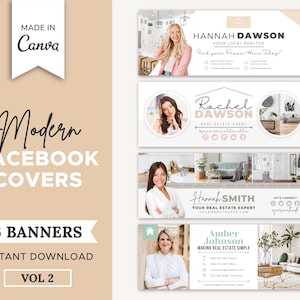 6 Real Estate Facebook Cover Banner Vol 2 | Real Estate Marketing | Social Media Banner | Realtor Marketing Material | Canva Template