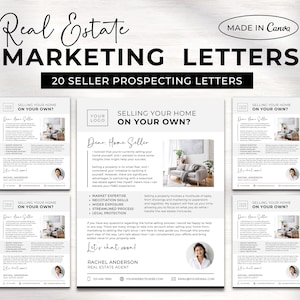 Pacote de cartas de marketing imobiliário | Carta de prospecção | Cartas Imobiliárias | Carta de agricultura de luxo | Introdução ao agente | Modelo de tela