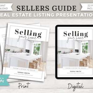 Guida per il venditore immobiliare da 22 pagine / Marketing immobiliare / Presentazione inserzione agente immobiliare / Pacchetto inserzione / Modello Canva / Stampabile agente immobiliare