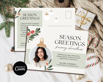 Postal navideña de bienes raíces / Postales navideñas de bienes raíces / Tarjeta navideña de agente inmobiliario / Agricultura de agente inmobiliario / Marketing inmobiliario / Canva