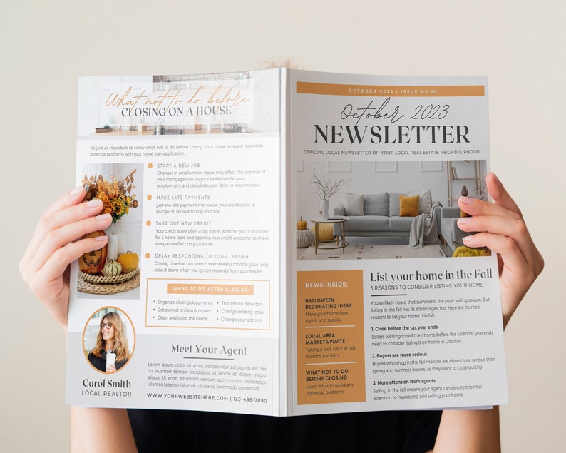 Real Estate October 2023 Newsletter Real Estate Marketing Realtor Newsletter Realtor Email Marketing Canva Template Printable image 6