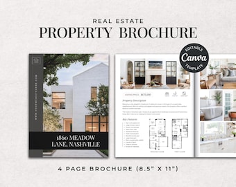 Luxury Real Estate Brochure | Property Brochure | Real Estate Marketing | Listing Presentation | Listing Flyer | Open House Brochure | Canva