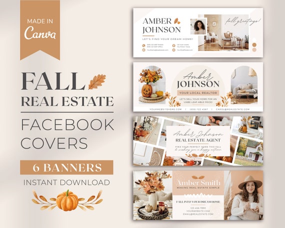 Fall Real Estate Facebook Cover Banner Real Estate Marketing - Etsy