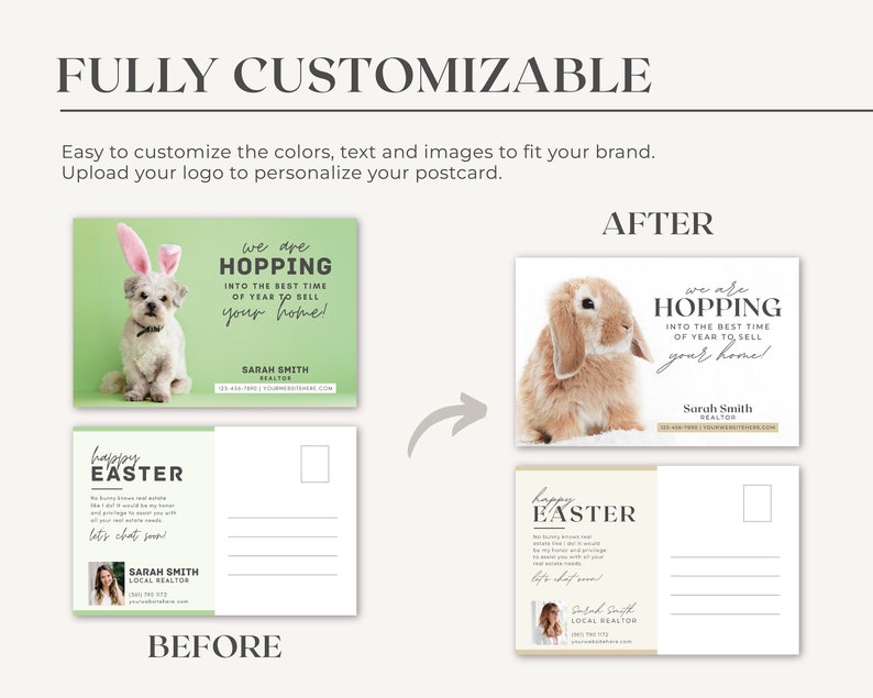 Real Estate Easter Postcard Realtor Spring Postcard Real Estate Marketing Spring Pop By Card Real Estate Farming Canva Template image 5