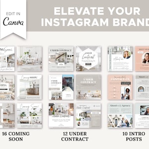 370+ Realtor Instagram Posts Ultimate Bundle | Real Estate Social Media Templates | Real Estate Marketing | Instagram Template | Canva image 7