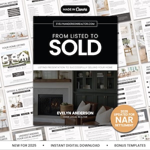 Real Estate Seller Guide | NAR Settlement | Real Estate Marketing | Listing Presentation | Seller Roadmap | Prelisting | Canva Template