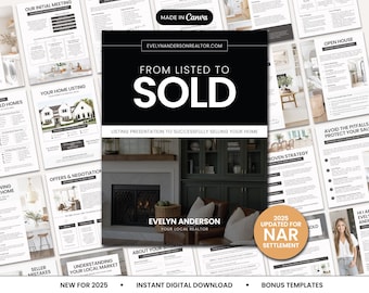 Real Estate Seller Guide | NAR Settlement | Real Estate Marketing | Listing Presentation | Seller Roadmap | Prelisting | Canva Template