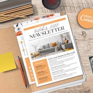 Real Estate October 2023 Newsletter Real Estate Marketing Realtor Newsletter Realtor Email Marketing Canva Template Printable image 5