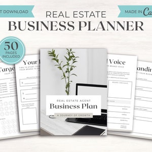 Immobilien Business Plan | Immobilien Planer | Immobilienmarketing | Business PlanTemplate | Brandstempel | Agent Business Plan | Leinwand