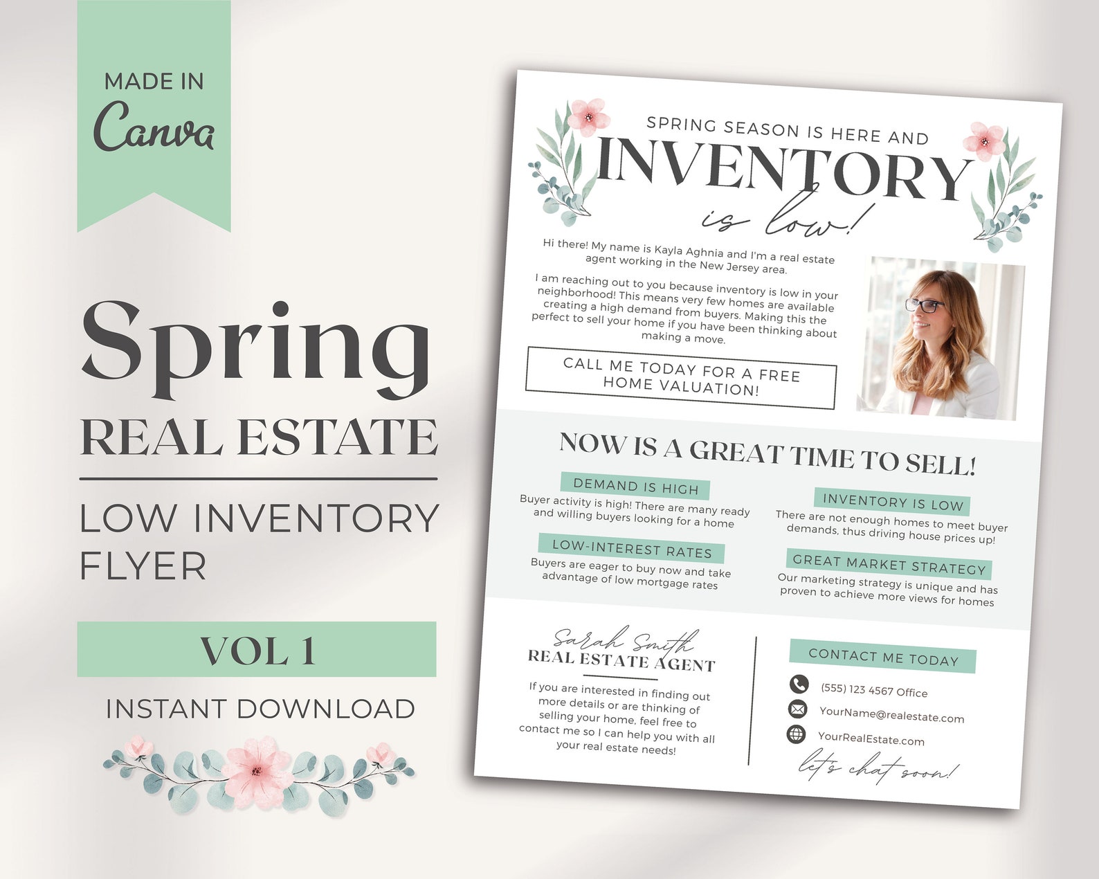 Spring House Inventory Spring Real Estate Flyer | Real Estate Low Inventory Flyer | Realtor ...