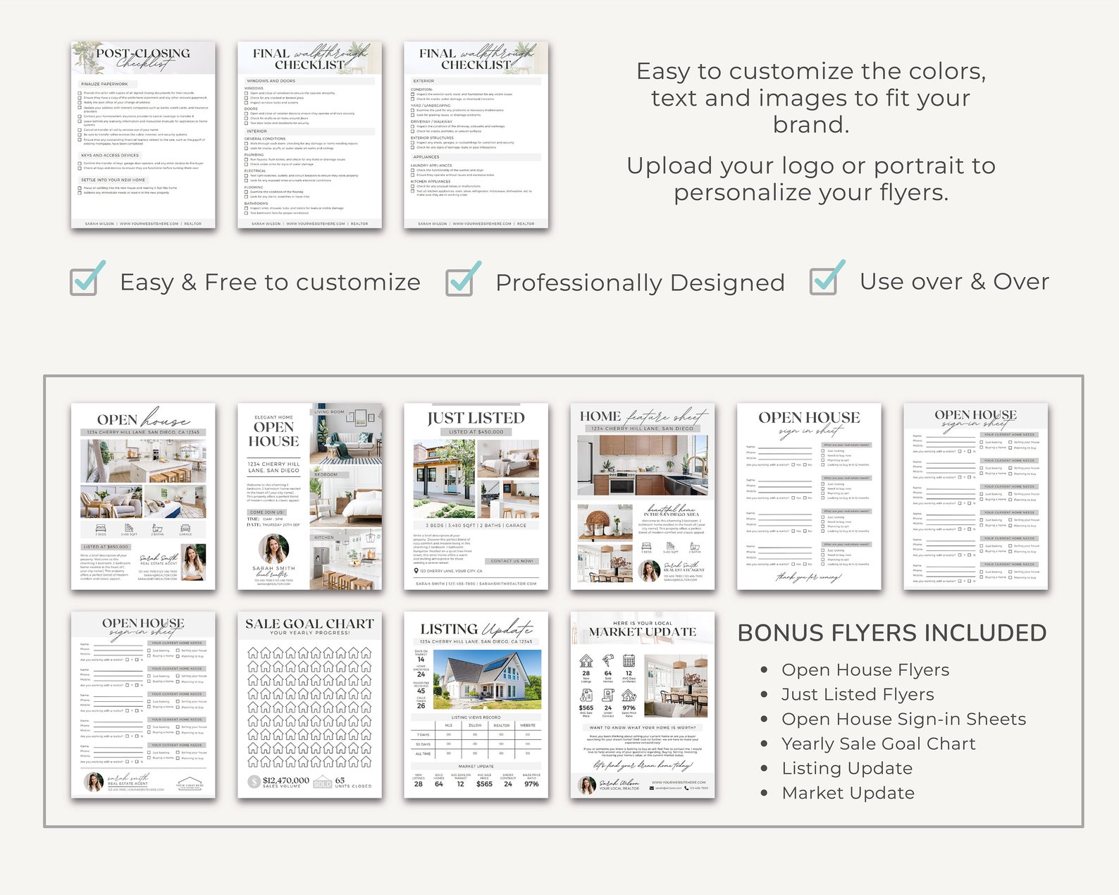 Real Estate Checklist Bundle | Realtor Marketing | Closing Day ...