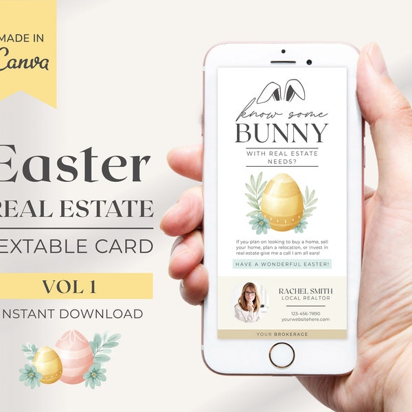 Real Estate Easter Textable | Realtor Spring Template | Real Estate Marketing | Real Estate Text Message | Realtor Easter Template | Canva