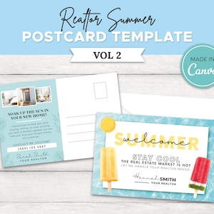 Summer Real Estate Postcard V2 | Real Estate Summer Marketing | Realtor PopBy Card | Realtor Postcard Template | Real Estate Farming | Canva