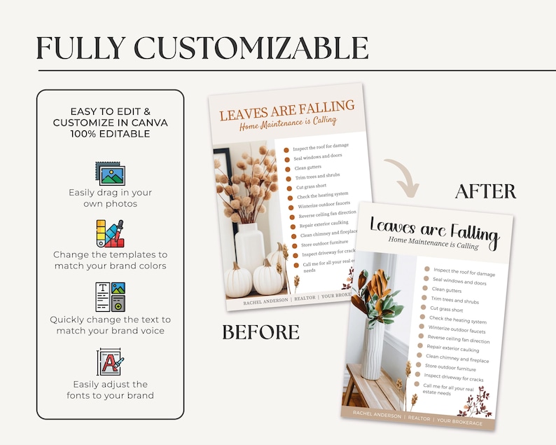 Real Estate Fall Maintenance Postcard | Real Estate Marketing | Fall ...
